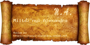 Miltényi Alexandra névjegykártya